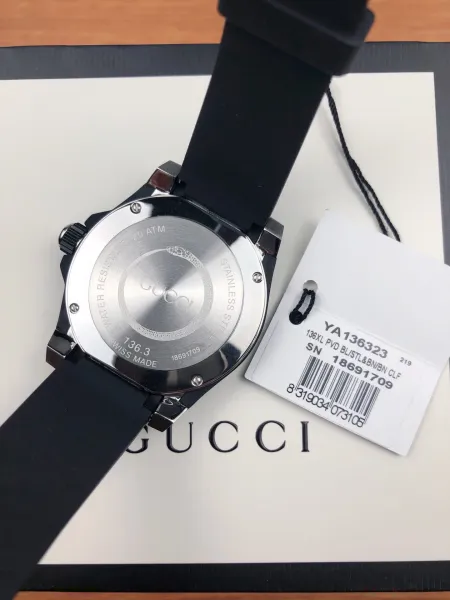 Gucci Dive Snake Black Rubber Watch Watches - 34