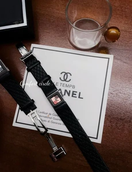 Chanel Premiere Watch Black Quilted Leather Diamond Bezel Quartz Watch Watches - 38