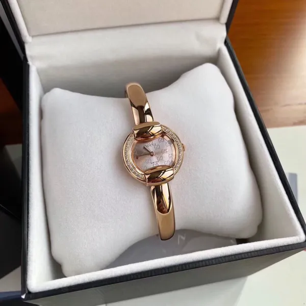 Gucci G-Timeless Diamond-Set Rose Gold Black Dial Watch Watches - 8