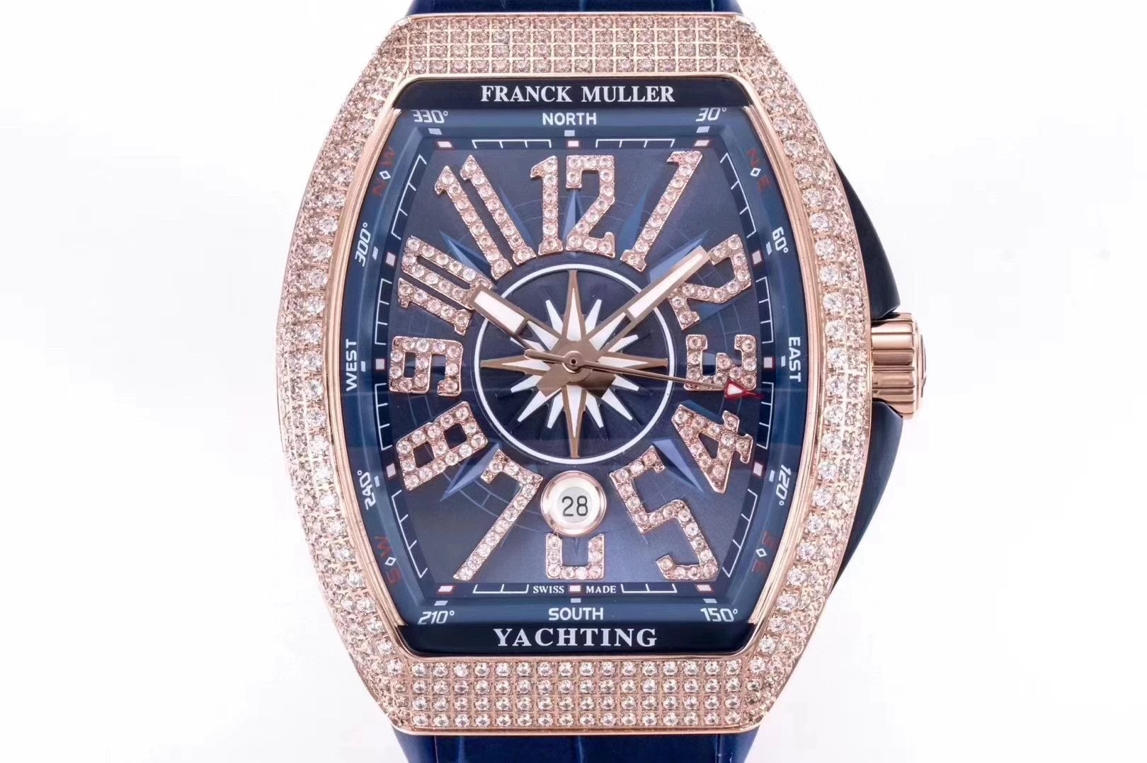 Breitling Chronomat Yachting Blue Dial Rose Gold Diamond-Set Watch Watches - 31