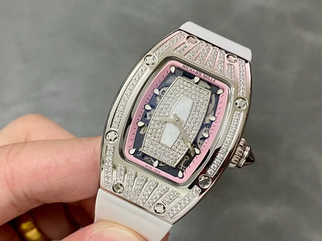 Richard Mille Watches Diamond-Set Tonneau Watch with White Strap product detail image 91