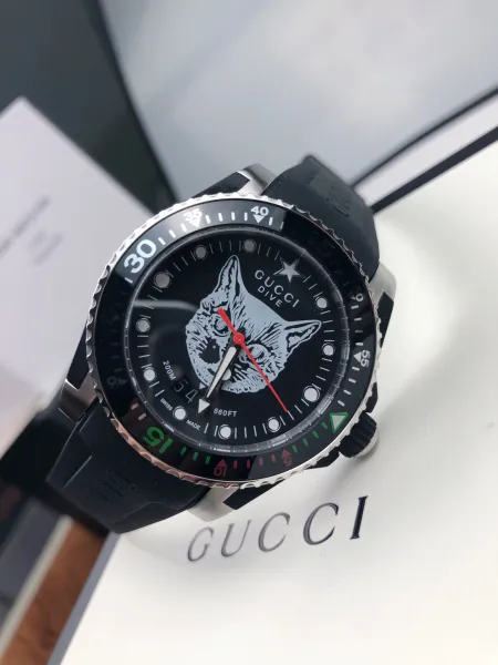 Gucci Dive Snake Black Rubber Watch Watches - 24