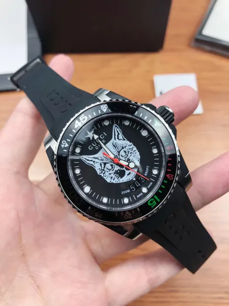 Gucci Dive Snake Black Rubber Watch Watches - 23