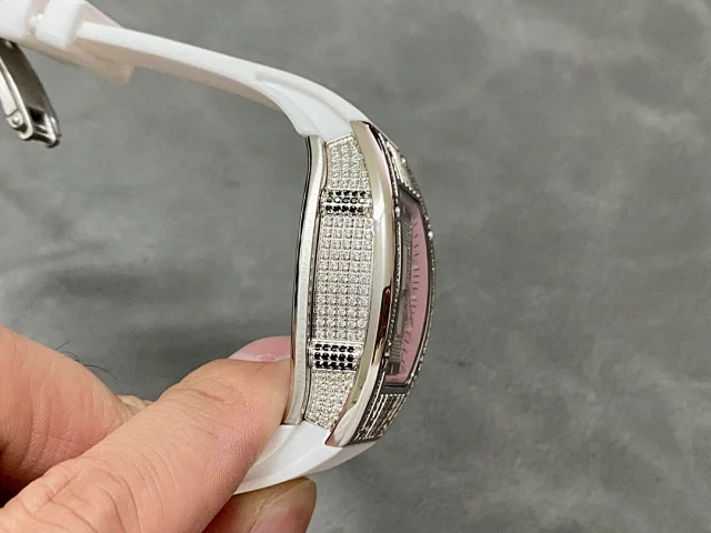 Richard Mille Watches Diamond-Set Tonneau Watch with White Strap product detail image 93