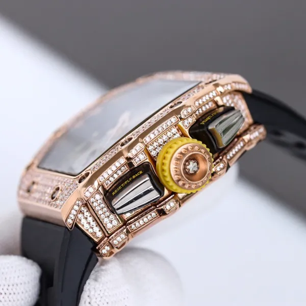 Richard Mille RM 011 Rose Gold Diamond Bezel Chronograph Watch Watches - 16