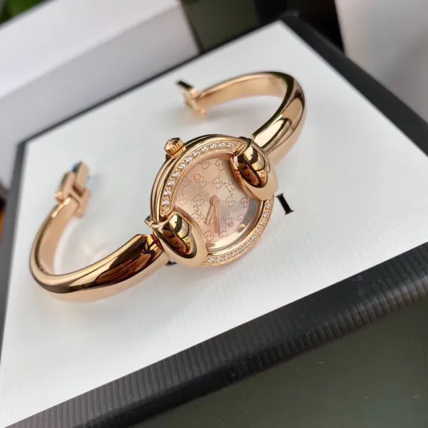 Gucci G-Timeless Diamond-Set Rose Gold Black Dial Watch Watches - 12