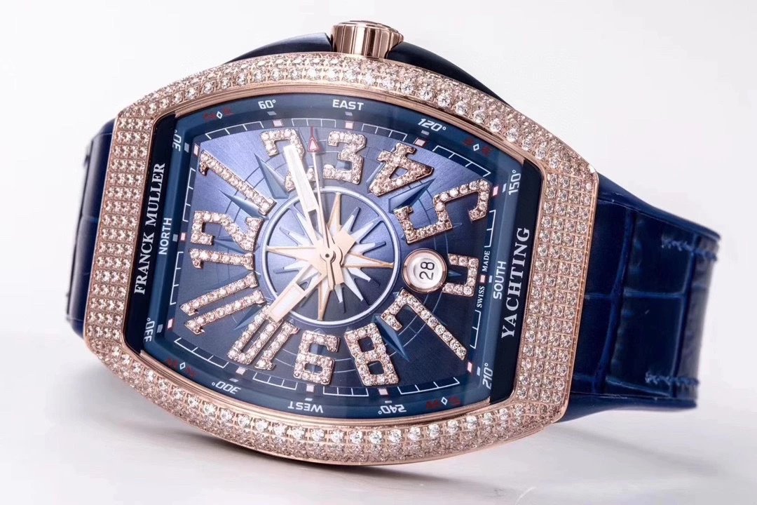 Breitling Chronomat Yachting Blue Dial Rose Gold Diamond-Set Watch Watches - 36