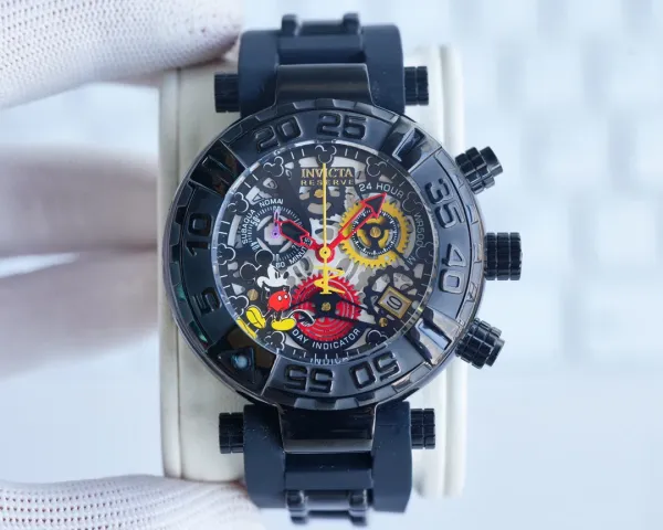 Design Invicta Reserve Mickey Mouse Chronograph Black Multicolor Watch Watches - 3