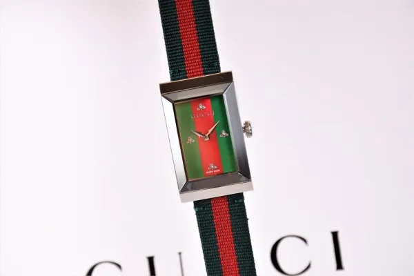 Gucci G-Timeless Floral Print White Leather Strap Quartz Watch Watches - 8
