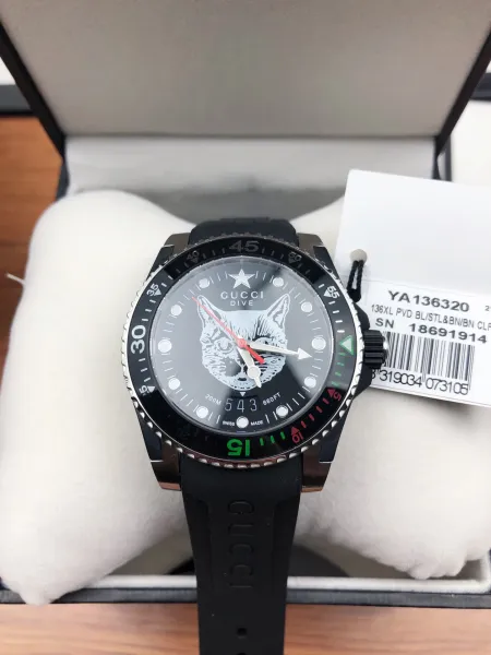 Gucci Dive Snake Black Rubber Watch Watches - 22