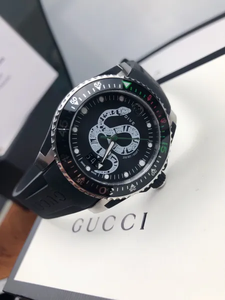 Gucci Dive Snake Black Rubber Watch Watches - 33