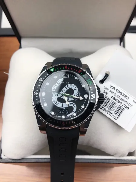 Gucci Dive Snake Black Rubber Watch Watches - 32