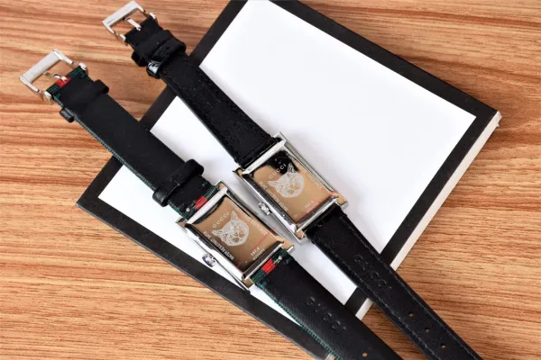 Gucci G-Timeless Floral Print White Leather Strap Quartz Watch Watches - 10