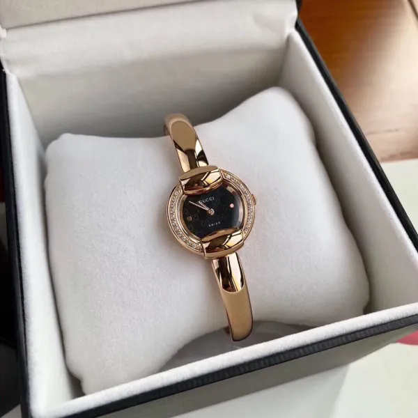 Gucci G-Timeless Diamond-Set Rose Gold Black Dial Watch Watches - 22