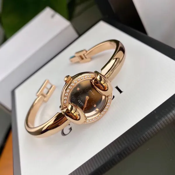 Gucci G-Timeless Diamond-Set Rose Gold Black Dial Watch Watches - 26