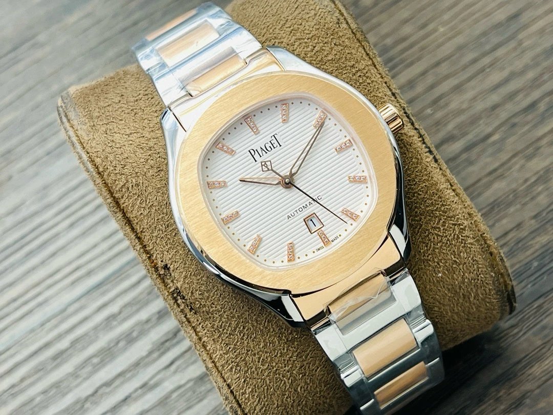 Design Piaget Polo Automatic White Dial Diamond Bezel Two-Tone Steel and Rose Gold Watch Watches - 30
