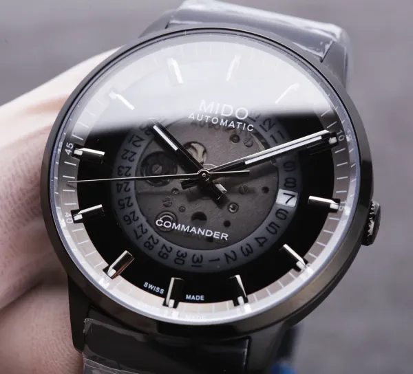 Design Mido Commander Chronograph Black Dial Mechanical Watch Watches - 12