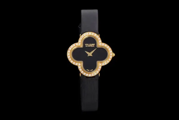 Van Cleef & Arpels Alhambra Black Dial Rose Gold Diamond Watch Watches - 35