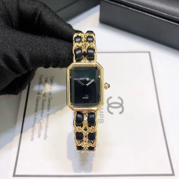 Chanel Premiere Black Gold-Plated Quartz Watch Watches - 27