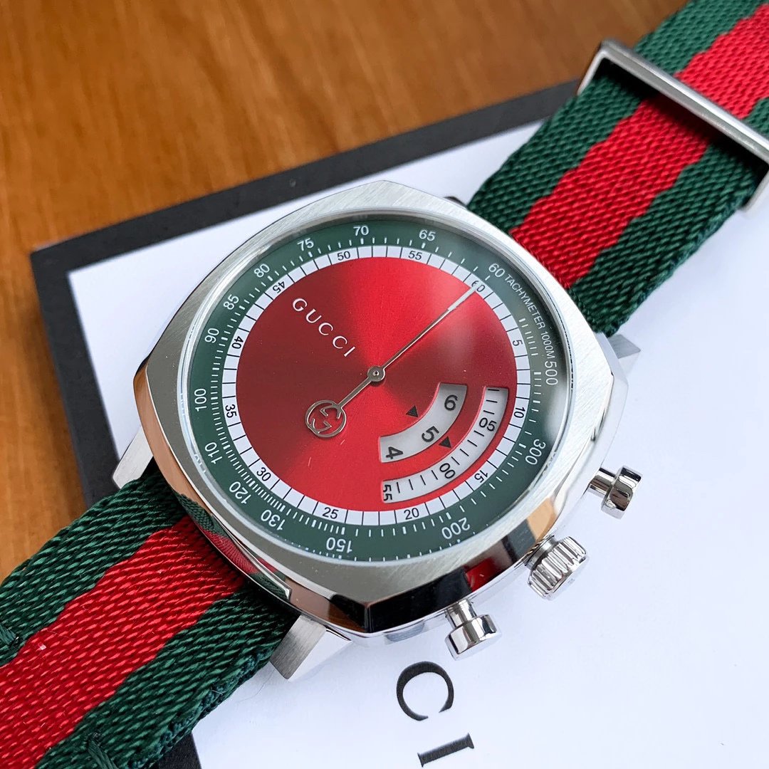 Gucci Grip Pink Accents Stainless Steel Watch Watches - 15