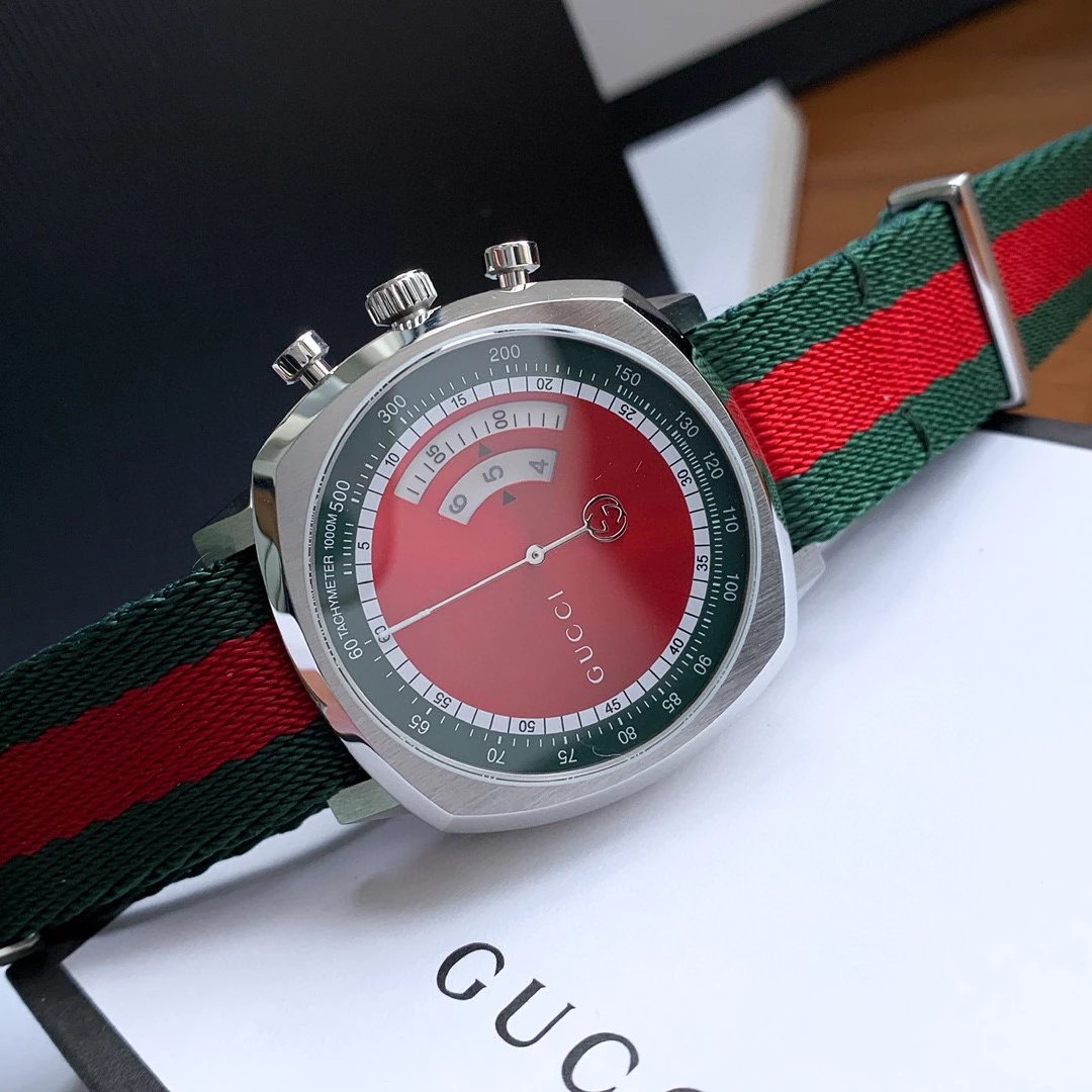 Gucci Grip Pink Accents Stainless Steel Watch Watches - 16