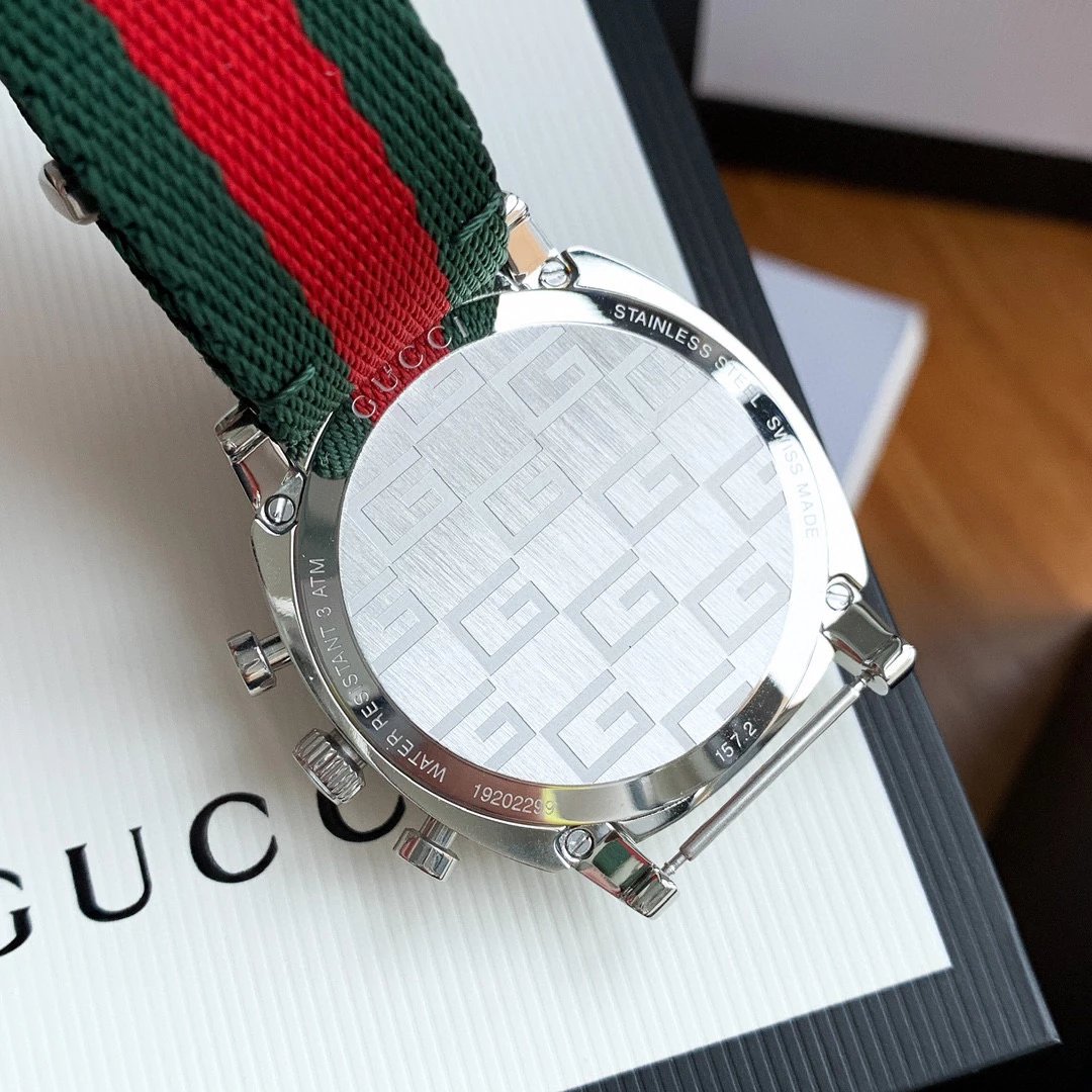 Gucci Grip Pink Accents Stainless Steel Watch Watches - 18