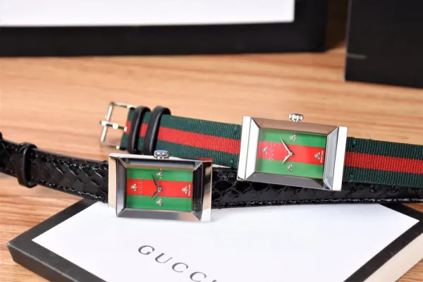 Gucci G-Timeless Floral Print White Leather Strap Quartz Watch Watches - 9
