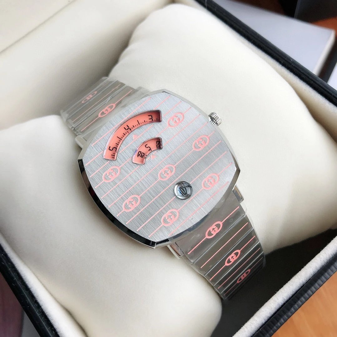 Gucci Grip Pink Accents Stainless Steel Watch Watches - 6
