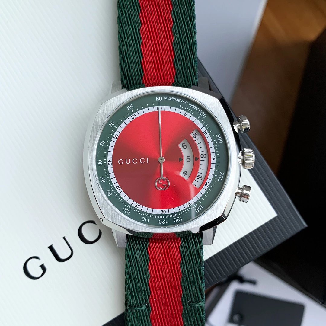 Gucci Grip Pink Accents Stainless Steel Watch Watches - 13