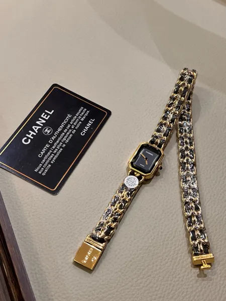 Chanel Première Re-Edition Black and Silver Chain Watch Watches - 40