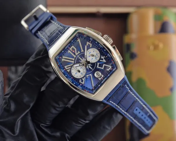 Franck Muller Vanguard Chronograph Blue Dial Mechanical Watch Watches - 16