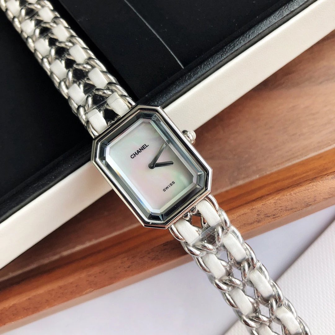 Chanel Octagonal White Silver Watch