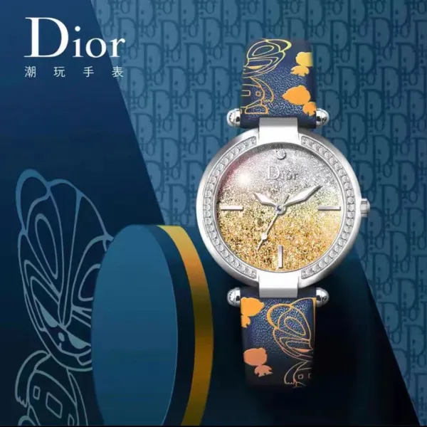 Dior La D de Dior Starry Blue Dial Rose Gold Watch Watches - 4