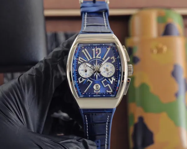 Franck Muller Vanguard Chronograph Blue Dial Mechanical Watch Watches - 13