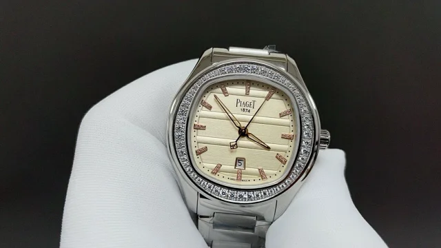 Piaget Watches Stainless Steel Date Watch with Diamond-Set or Brushed Bezel product detail image 9
