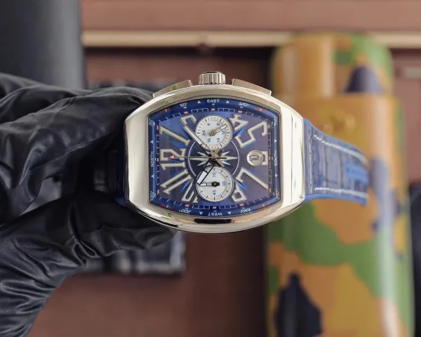 Franck Muller Vanguard Chronograph Blue Dial Mechanical Watch Watches - 15