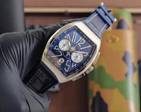 Franck Muller Vanguard Chronograph Blue Dial Mechanical Watch Watches - 14