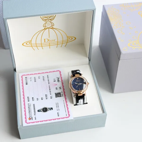 Dior La D de Dior Starry Blue Dial Rose Gold Watch Watches - 52
