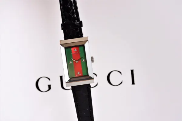 Gucci G-Timeless Floral Print White Leather Strap Quartz Watch Watches - 7