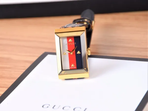 Gucci G-Timeless Floral Print White Leather Strap Quartz Watch Watches - 17