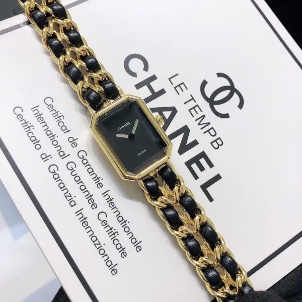 Chanel Premiere Black Gold-Plated Quartz Watch Watches - 32