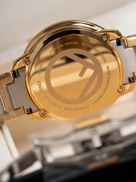 Fendi FF Logo Chronograph Rose Gold and Silver Watch Watches - 19