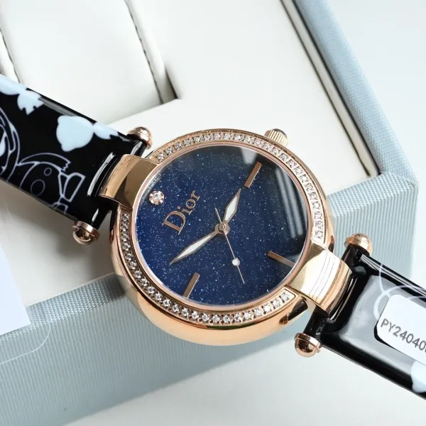 Dior La D de Dior Starry Blue Dial Rose Gold Watch Watches - 55