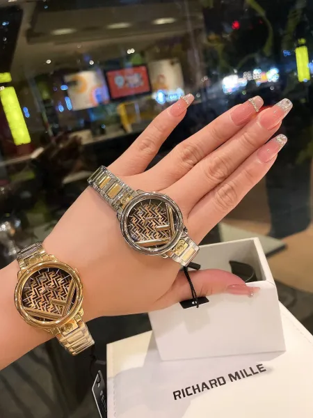 Fendi Timepieces FF Logo Dial Rose Gold and Silver Watch Watches - 21
