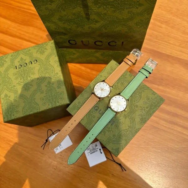 Gucci G-Timeless Bee Dial Gold-Tone Quartz Watch with Black Alligator Strap Watches - 12