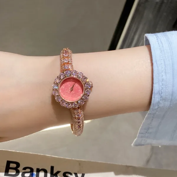 Cartier Love Bracelet and Paved Crystal Watch Rose Gold Women's Accessories Set Jewelry - 53