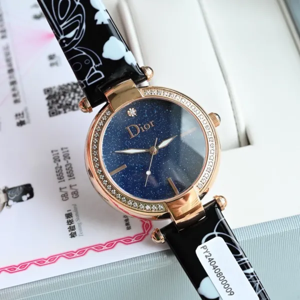 Dior La D de Dior Starry Blue Dial Rose Gold Watch Watches - 54