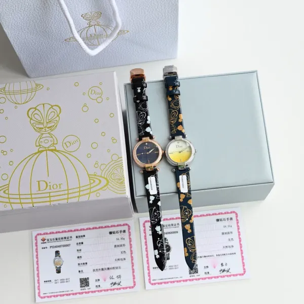Dior La D de Dior Starry Blue Dial Rose Gold Watch Watches - 62