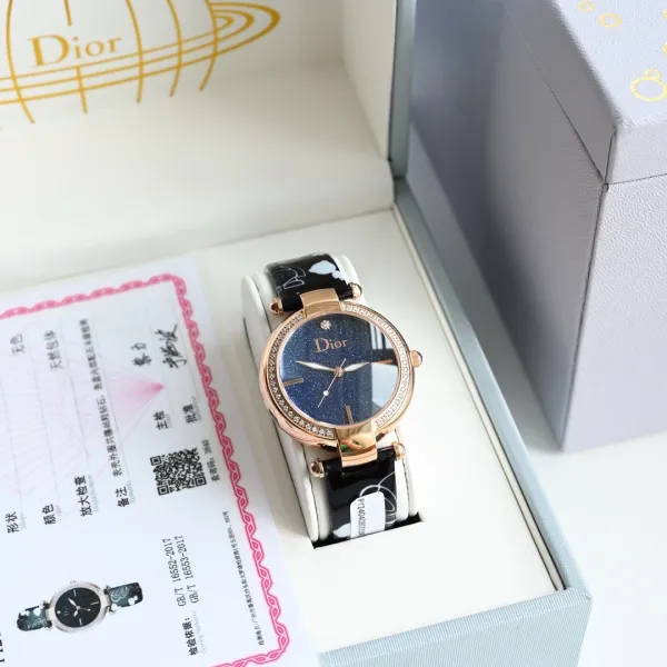 Dior La D de Dior Starry Blue Dial Rose Gold Watch Watches - 53