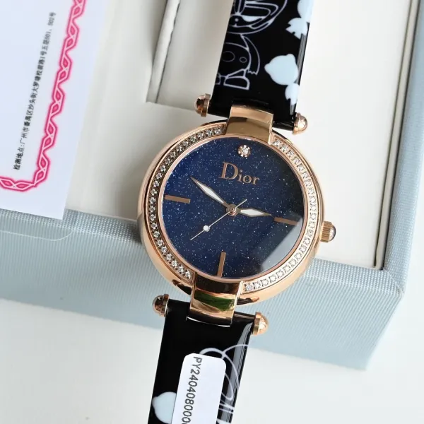 Dior La D de Dior Starry Blue Dial Rose Gold Watch Watches - 57